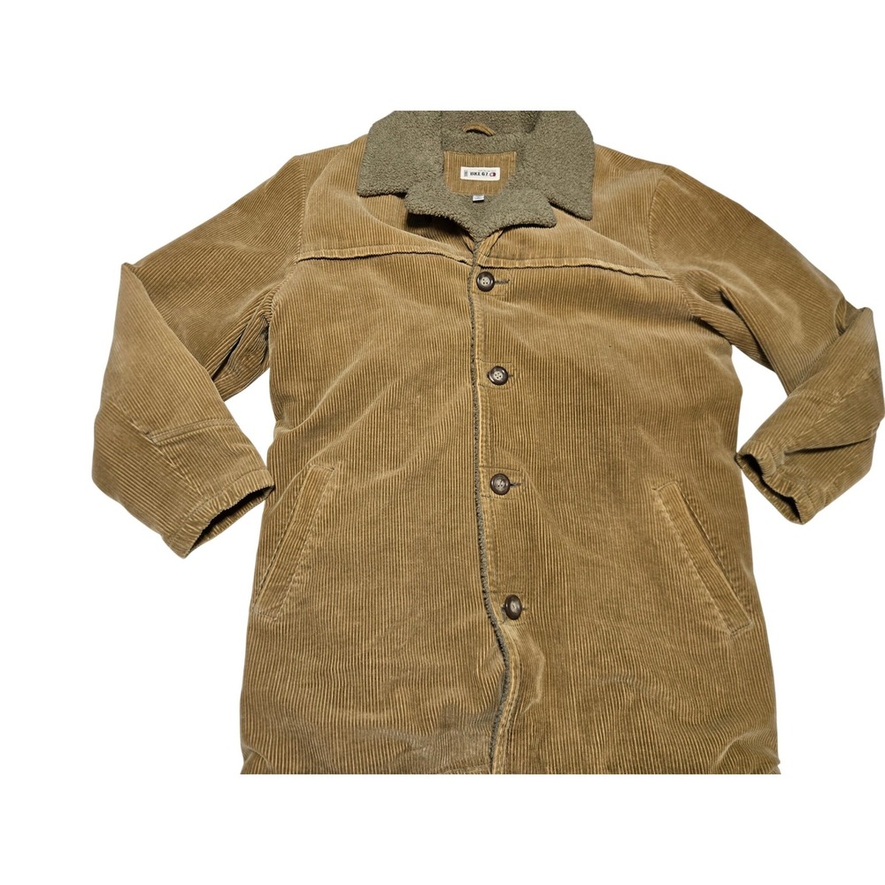 BKE 67‎ Tan Corduroy Coat Sherpa Collar Button Front Jacket Men's Size L